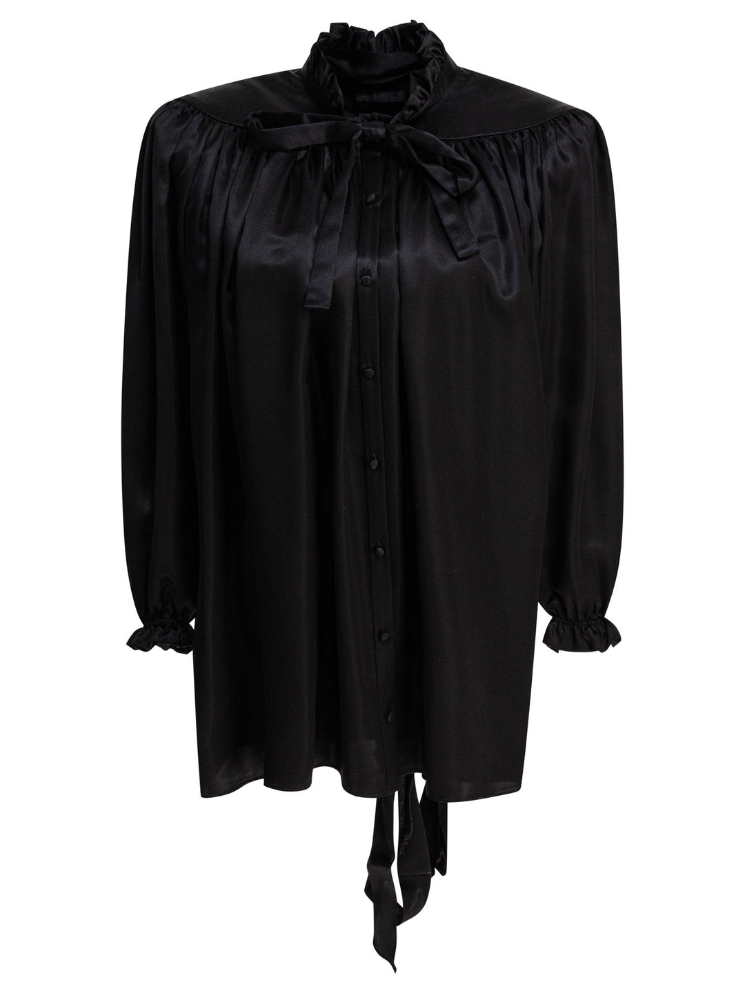Balenciaga Lace-Up Blouse Shirts - Black | b914bc4c0773f1f50c9cf41adb43a578e6ab0613
