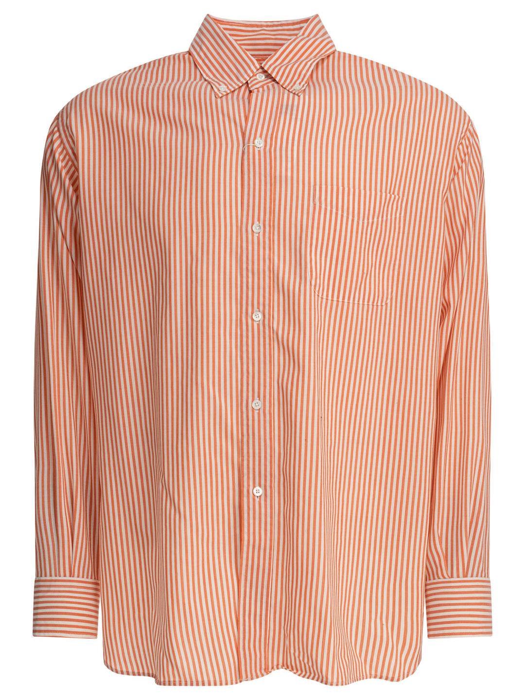 Beams Plus Wool Stripe Shirts - Orange | ef0c33f81b38049673854e49bbebf598666fd916