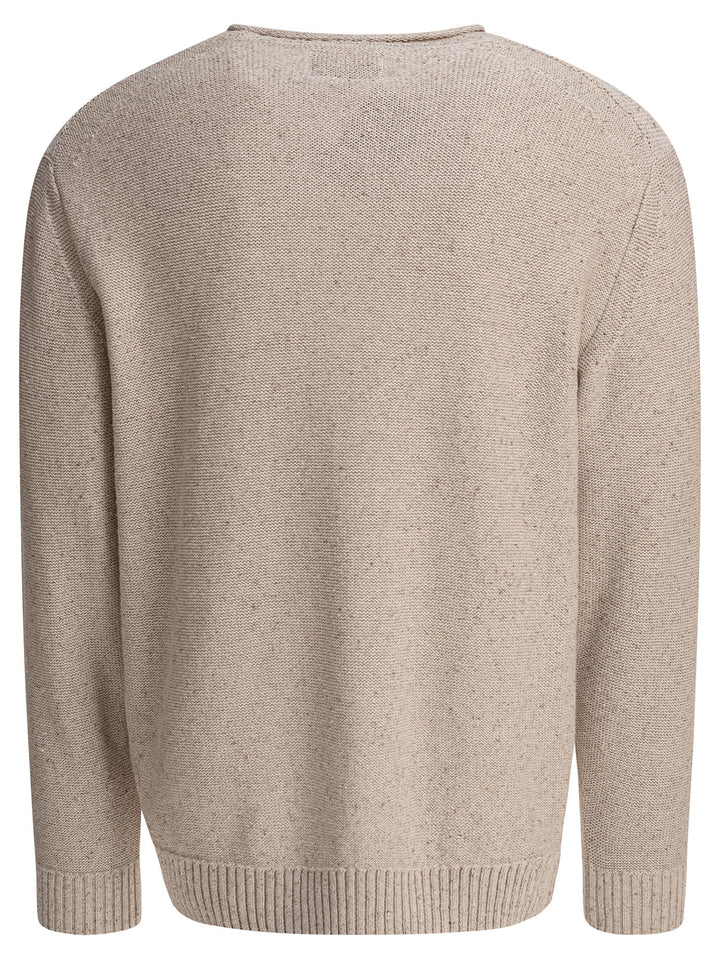 Beams Plus Round Neck Roll Sweater Knitwear - Beige | 47554a0d5a19496e20c49e3ef99d8b0963b591f1