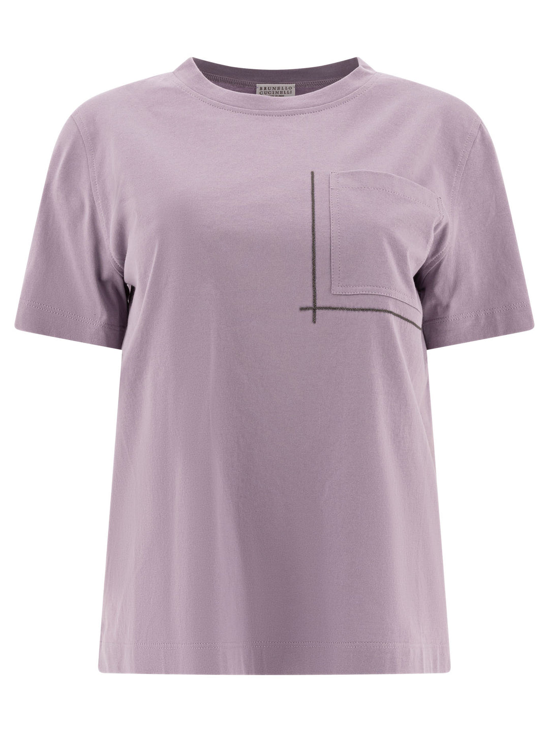 Brunello Cucinelli Cotton Jersey T-Shirt With Shiny Pocket Detail T-shirts - Purple | 790ca6d980e242875e38e1720a4f390618f5f3e1