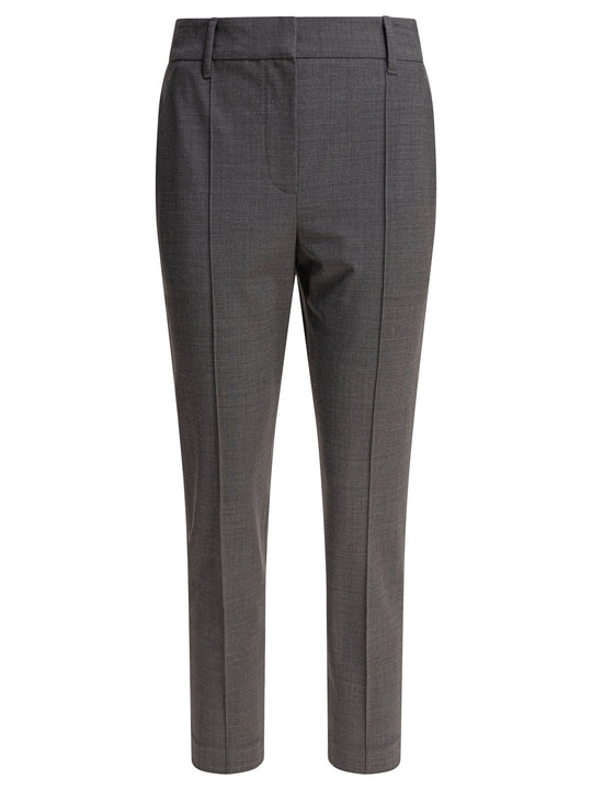Wool Pants Trousers Grey