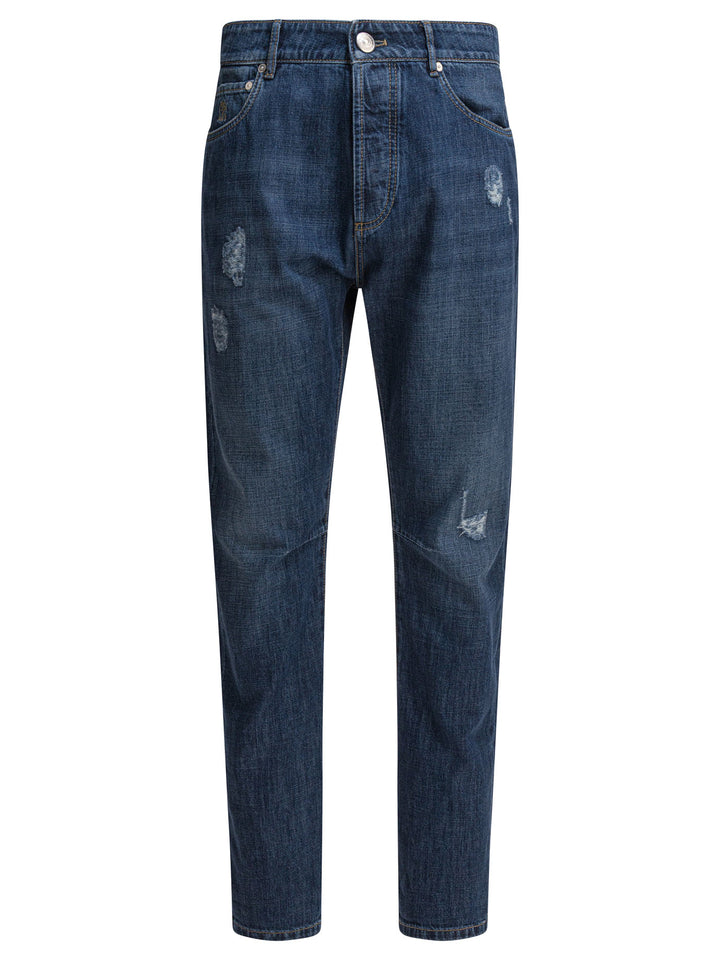 Brunello Cucinelli Five-Pocket Leisure Fit Jeans - Blue | 6cad706337db901e2c7162bbb84a804119301bcd