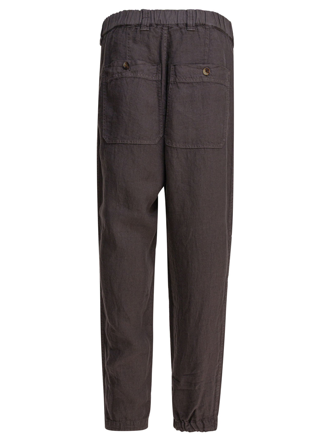 Brunello Cucinelli Relaxed Fit Pants In Linen Gabardine Trousers - Brown | 6ad06fc17bb492a68e36250eba74d818a22e0ea0