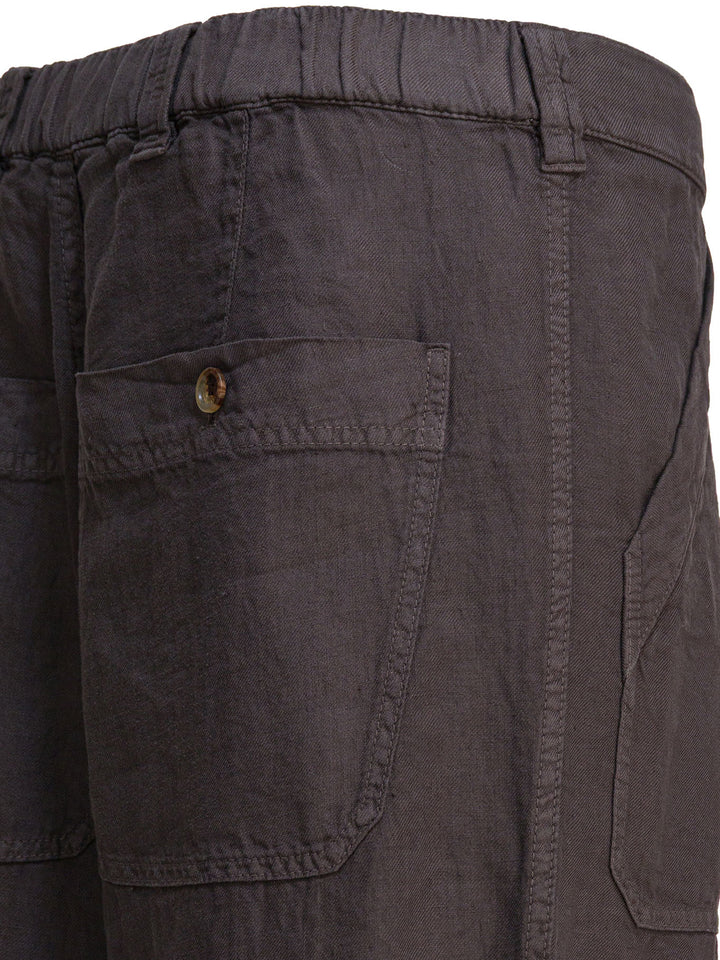 Brunello Cucinelli Relaxed Fit Pants In Linen Gabardine Trousers - Brown | 4037b940a86882a46b1b5966d7d9458e3c4b2bd8