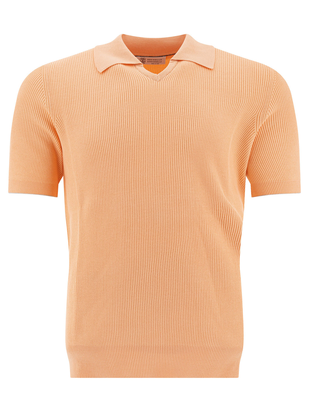 Brunello Cucinelli Linen And Cotton Polo Shirt Polo shirts - Orange | 9844caa5fe7c514146d413451dc658a143eb2967