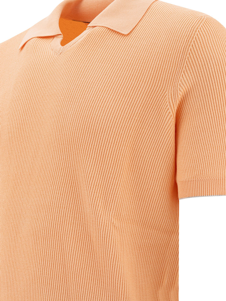 Brunello Cucinelli Linen And Cotton Polo Shirt Polo shirts - Orange | 7224251563d8a2497645208b3d75720e041603b0