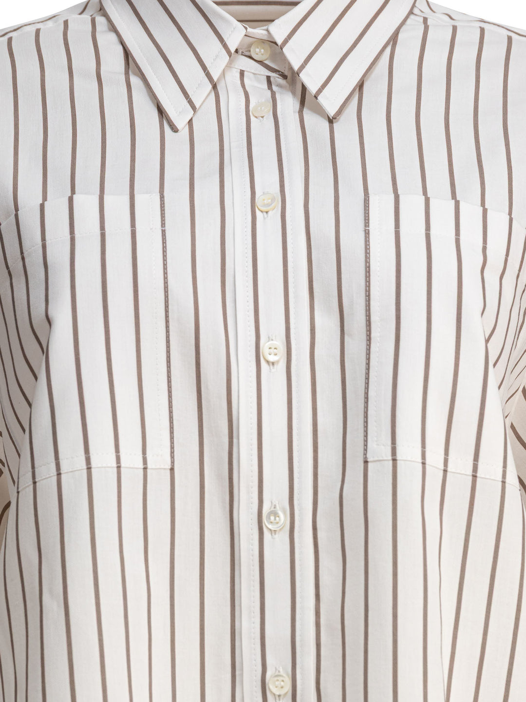 Brunello Cucinelli Cotton Twill Shirt With Shiny Cuffs Shirts - White | 0b78149529dec60f5076827d4072e55a8a719a5d