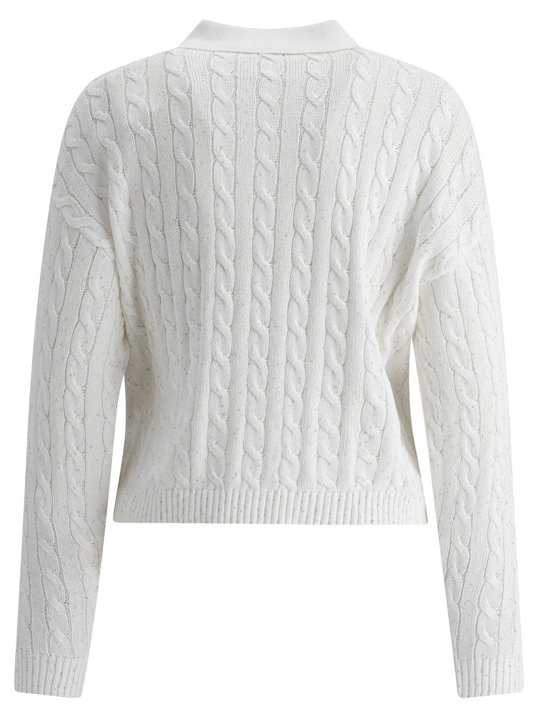 Brunello Cucinelli Dazzling Cables Knit Polo Shirt Polo shirts - White | e4a83e47f826a8364ccf24448c3e4d4f92a680aa