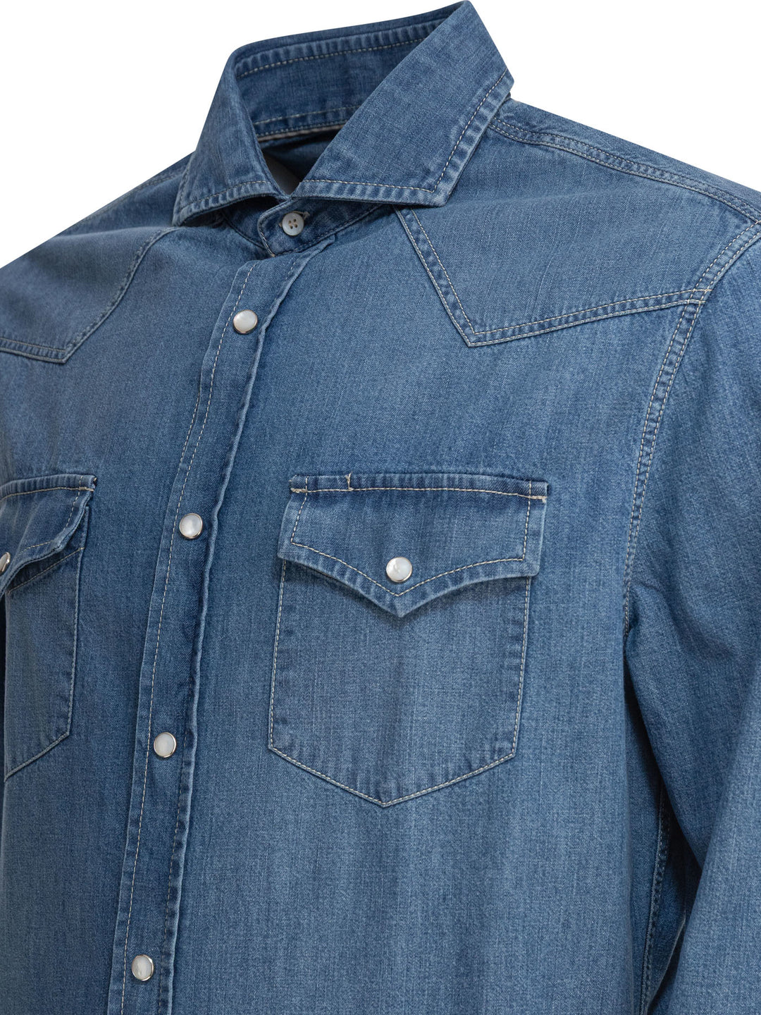 Brunello Cucinelli  Shirts - Blue | f66562e75b1961bd05fbc1b307f57cfe1aa51e94