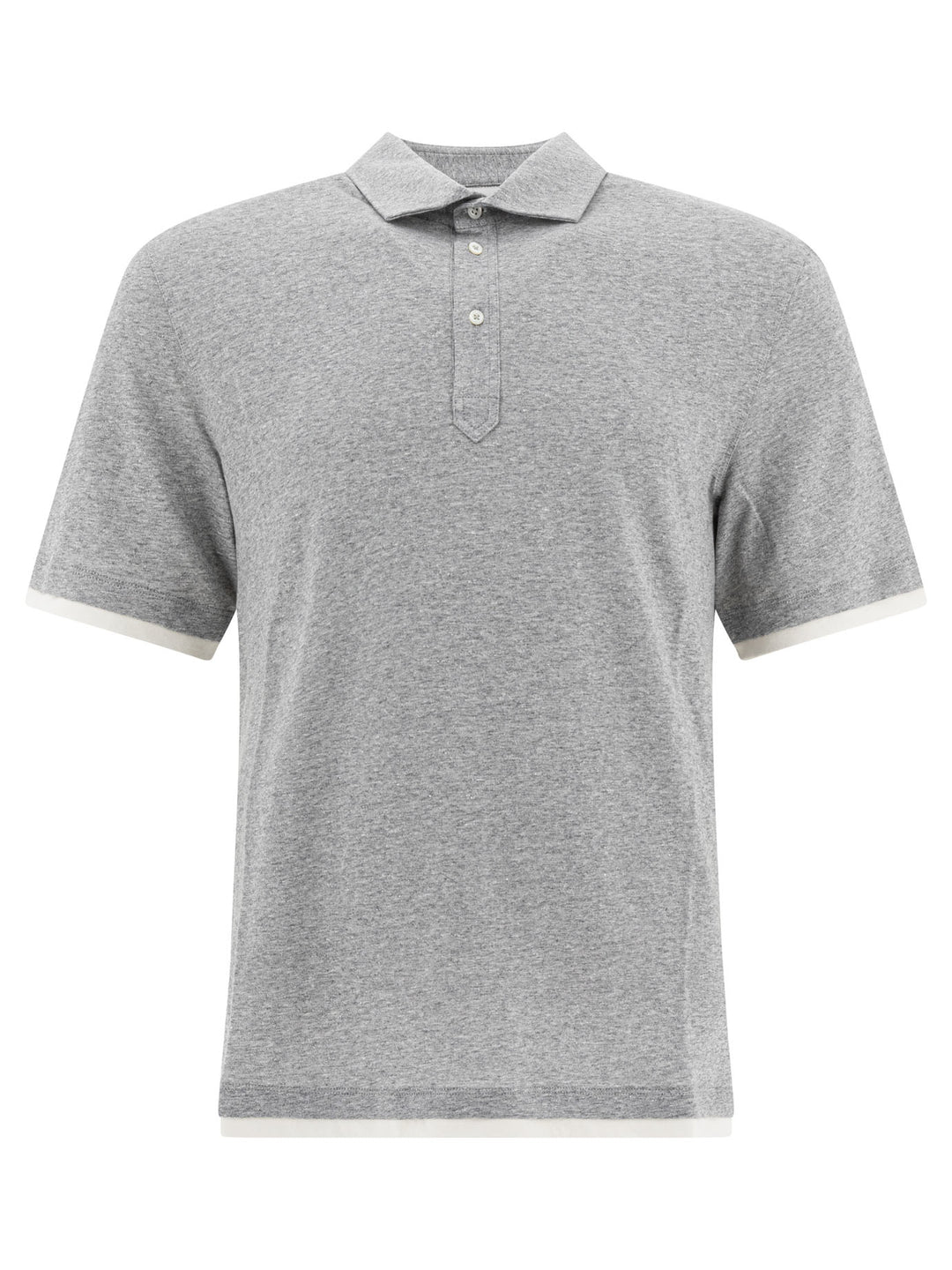 Brunello Cucinelli Linen And Cotton Polo Shirt Polo shirts - Grey | f27142e39bdfcc63a01188b7bea148c5a1afebb2