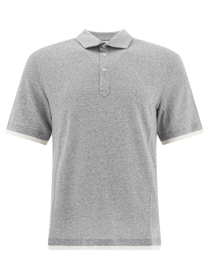 Brunello Cucinelli Linen And Cotton Polo Shirt Polo shirts - Grey | f27142e39bdfcc63a01188b7bea148c5a1afebb2