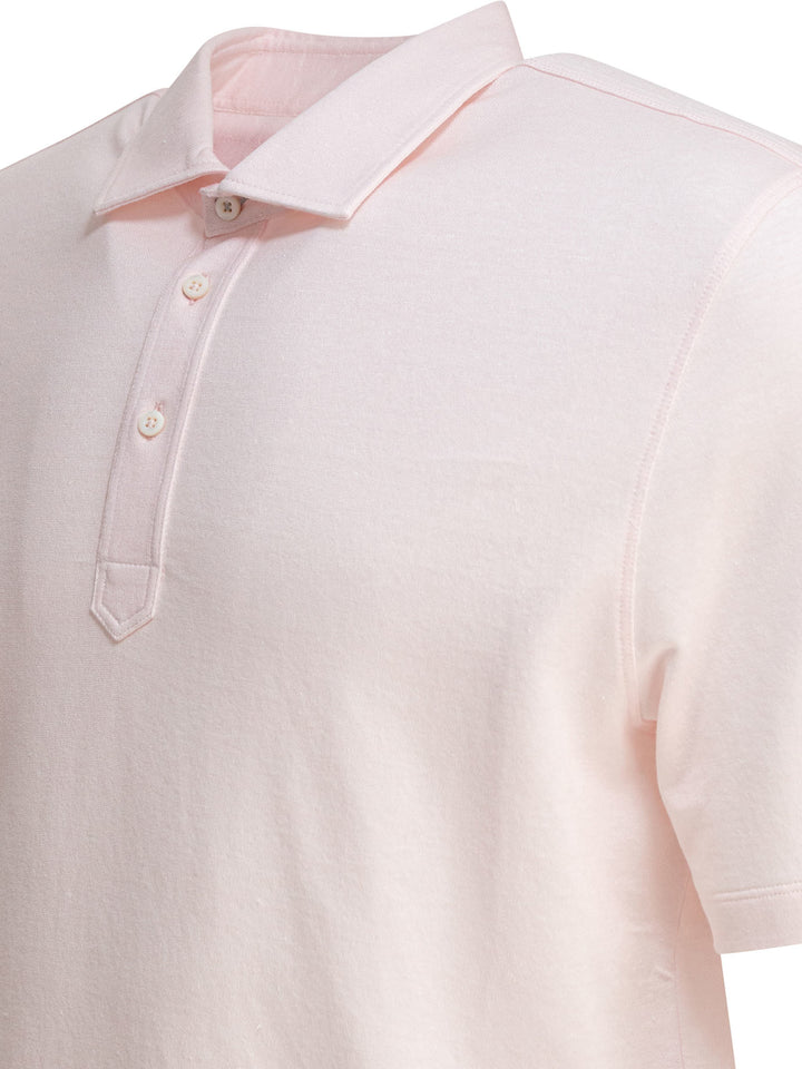 Brunello Cucinelli Cotton And Linen Pique Polo Shirt Polo shirts - Pink | 2cd061a557e54d537cdc5bc2415140a97ee701ef