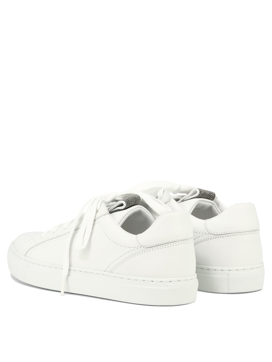 Brunello Cucinelli Mat Calf Sneaker With Precious Detail Sneakers & Slip-On - White | e0e136e7667ba89cca50b643b31ee74bdbd5e330