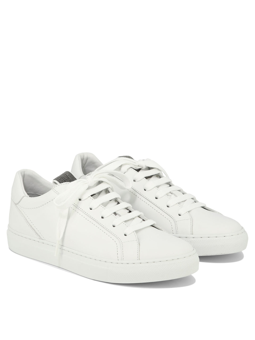 Brunello Cucinelli Mat Calf Sneaker With Precious Detail Sneakers & Slip-On - White | 2b91e47d0328c29db8aaff57fc2fa4214a98c43c