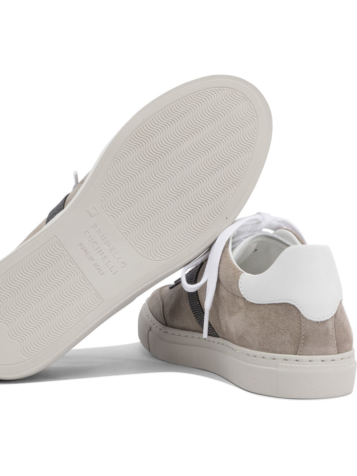 Brunello Cucinelli Suede Sneakers With Monil Detailing Sneakers & Slip-On - Grey | 444fbdebfa2ec78359958d4f0cb80647265f03d9