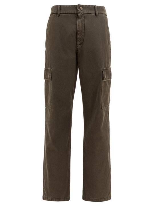 Gabardine Cargo Trousers Brown