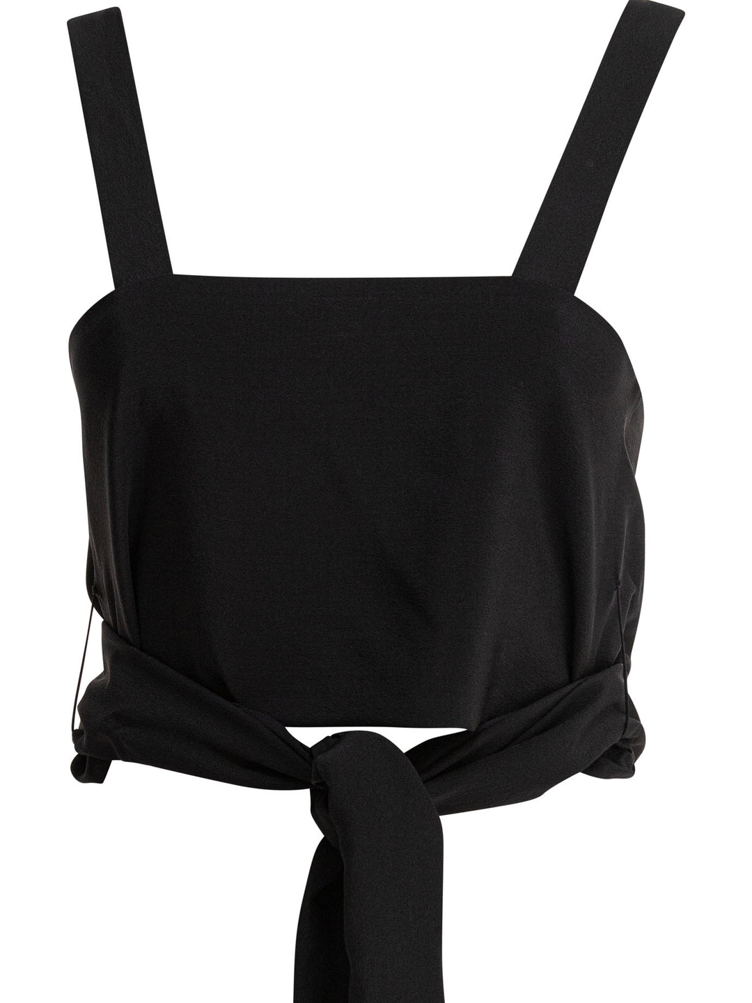 Chloé Cropped Tank Top With Ribbons Tops - Black | a8c7708e9eb7ae044a59191a99a51fb6f0c887b1