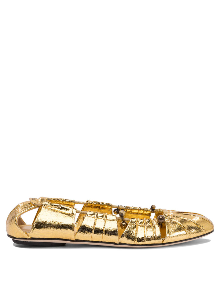 Chloé Ballet Flats Cut-Out Details Ballerinas - Gold | ec2021ee551b67c7aca5be6411fc69599fdf5a2e