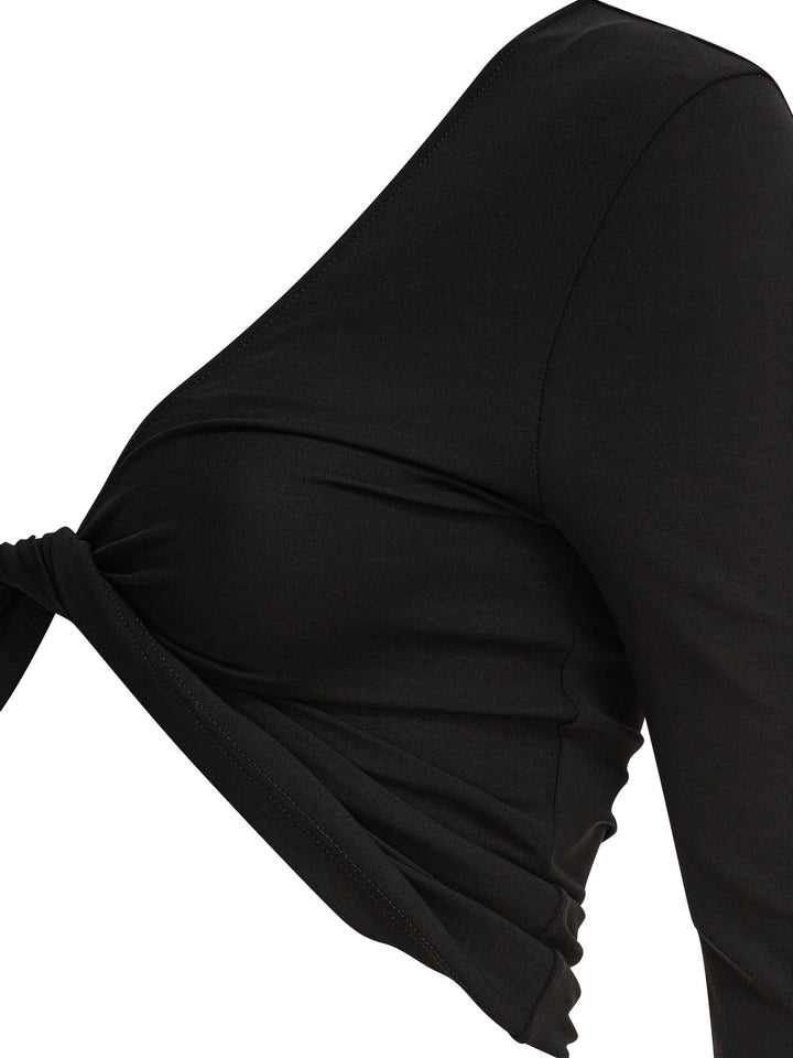 CourrèGes One-Shoulder Crop-Top Tops - Black | 950a5fe4f04a126e190fc4f1fe10f0ba27c2bff3