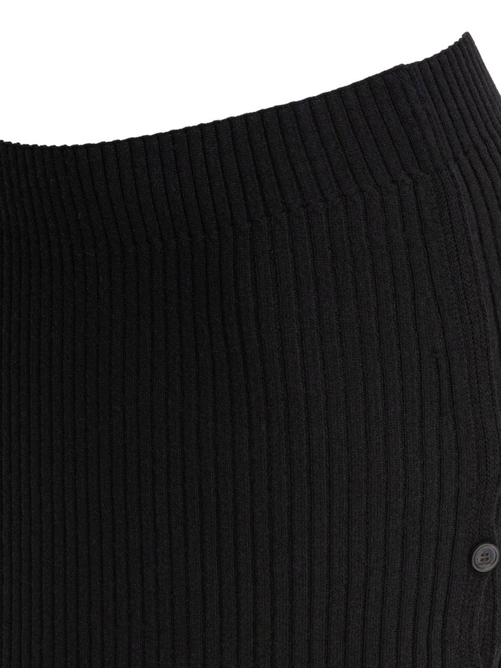 CourrèGes Cotton And Merino Wool Miniskirt Skirts - Black | d57d218218badd85bd71d86777441165c9c5e607