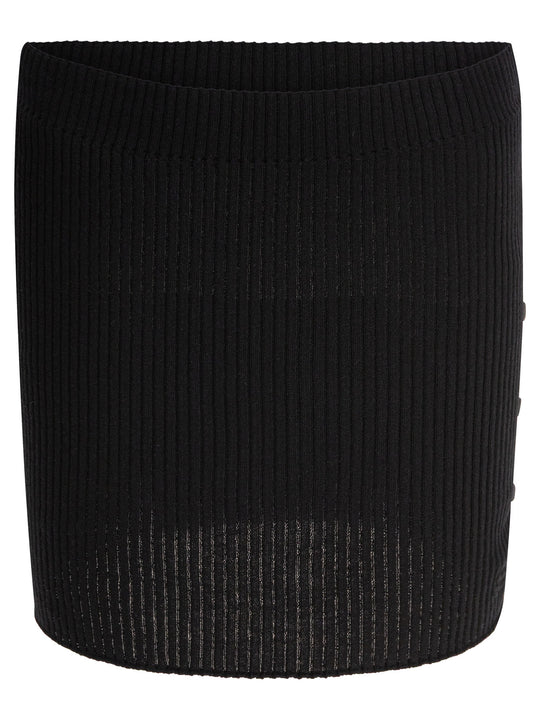 Cotton And Merino Wool Miniskirt Skirts Black