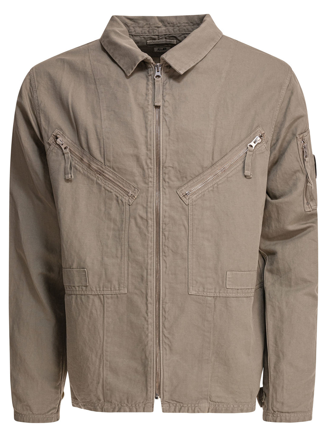 C.P. Company Cotton And Linen Overshirt Jackets and Coats - Grey | 842db3a94d3f40a72e50c3f87453dbb701bc7a82