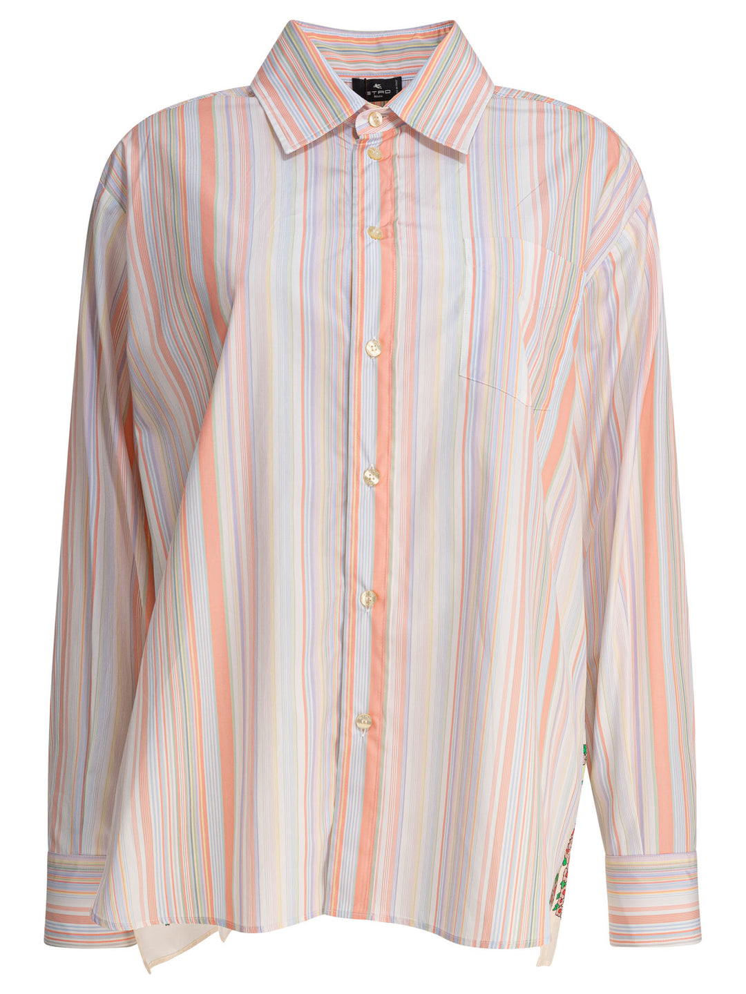 Etro Striped Shirt With Print On The Back Shirts - Pink | ddec215fcac8c337fdb435239bc5e3ee57b9d51e