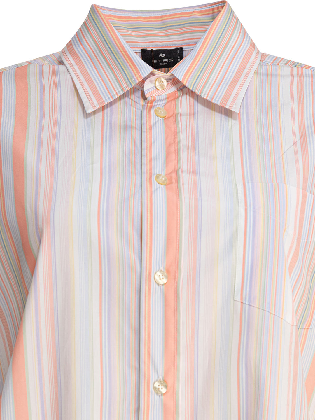Etro Striped Shirt With Print On The Back Shirts - Pink | 5b426a242769b9e921aae548cc3cdff46b6505b9