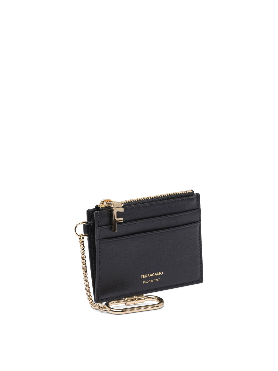Ferragamo Leather Card Case With Keychain Wallets & Card holders - Black | 86c88231c6340b5cdc62e7044ecd9582af6ca428