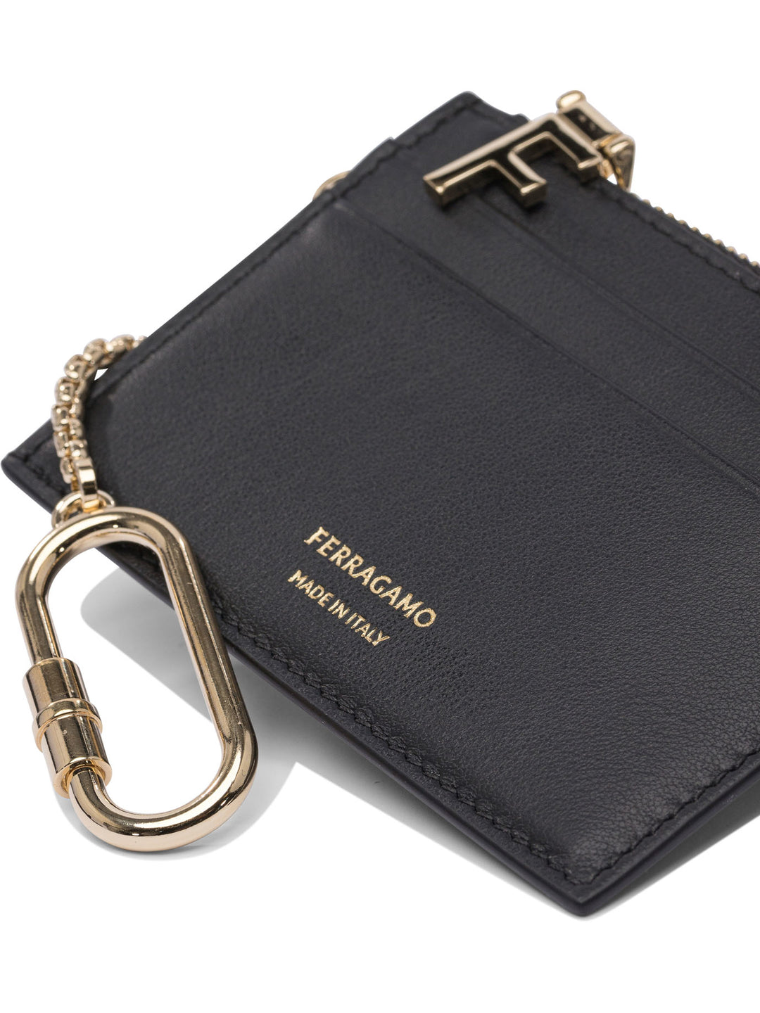 Ferragamo Leather Card Case With Keychain Wallets & Card holders - Black | a61a6119dce42fc9f76cc7b7e14a258bb0818b76