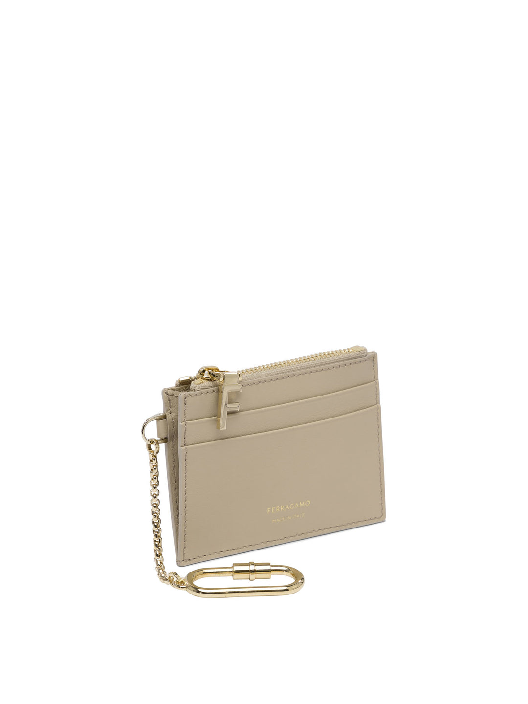 Ferragamo Leather Card Case With Key Ring Wallets & Card holders - Beige | a04ae679a62f35782e45e7b1bcbb8d3412c80282