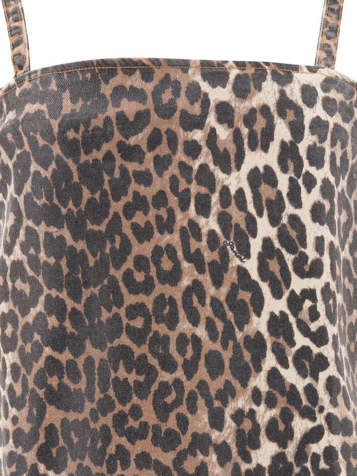 Ganni Leopard Dress Dresses - Brown | 365f8bd614c0bdd5438d3de4d72a108f3e9782c2