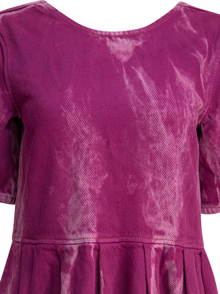 Ganni Denim Midi Dress With Open Back Dresses - Purple | 4c14170b20615352849f752735f81af4276d8bf8