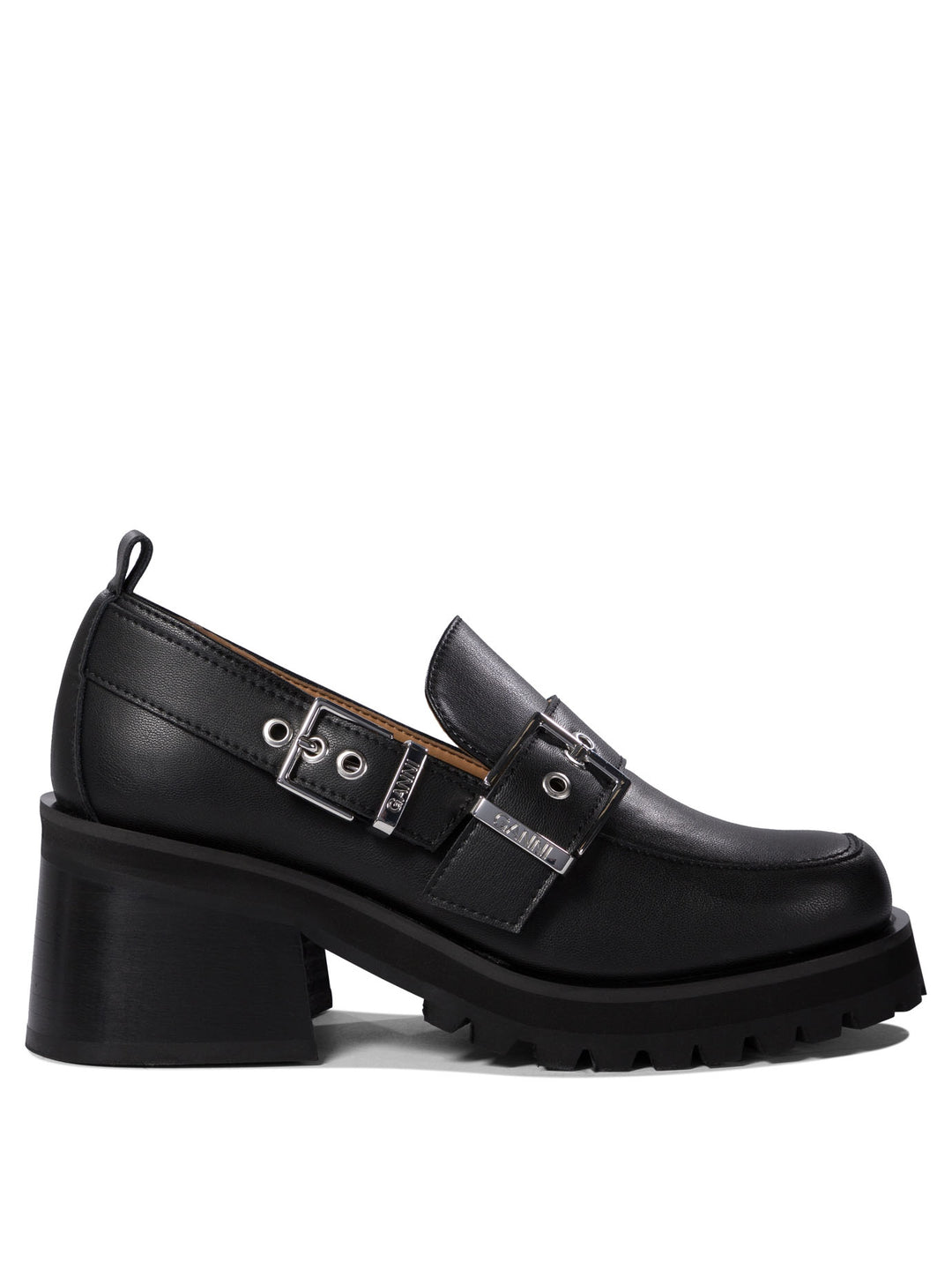 Ganni Loafers With Platform And Buckle Loafers & Slippers - Black | adfceab7ea3d3e6f0e5c98e86e9004ebd9b3b1ad