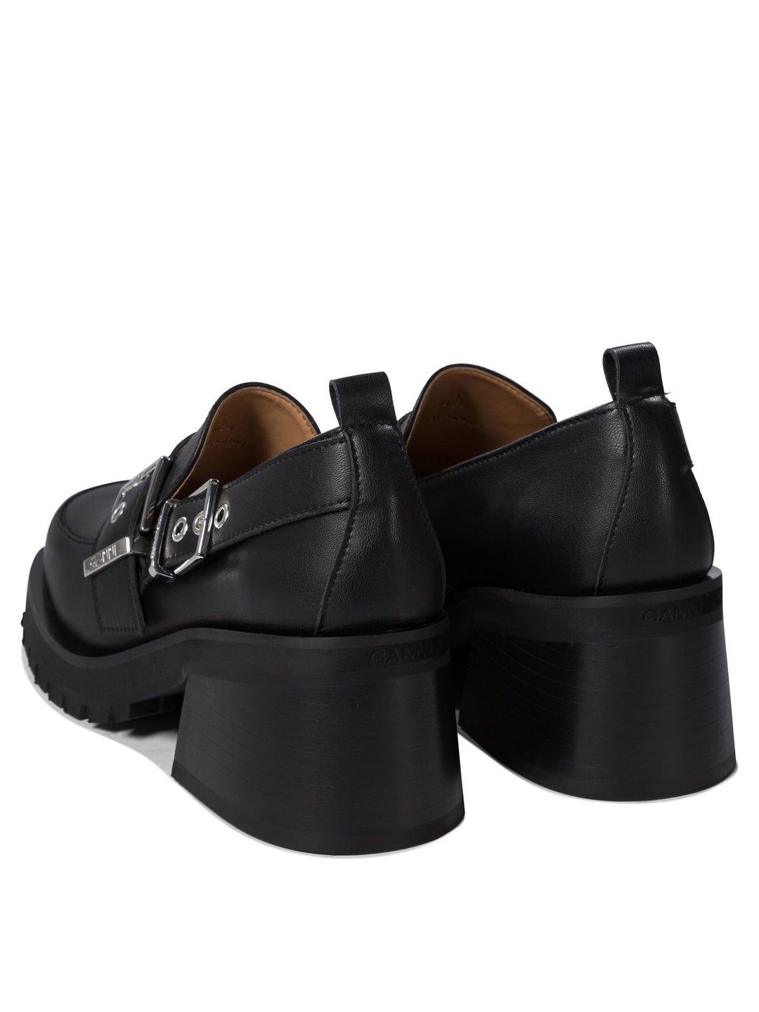 Ganni Loafers With Platform And Buckle Loafers & Slippers - Black | 7342cd78929e688fd10869ad078277d376505054