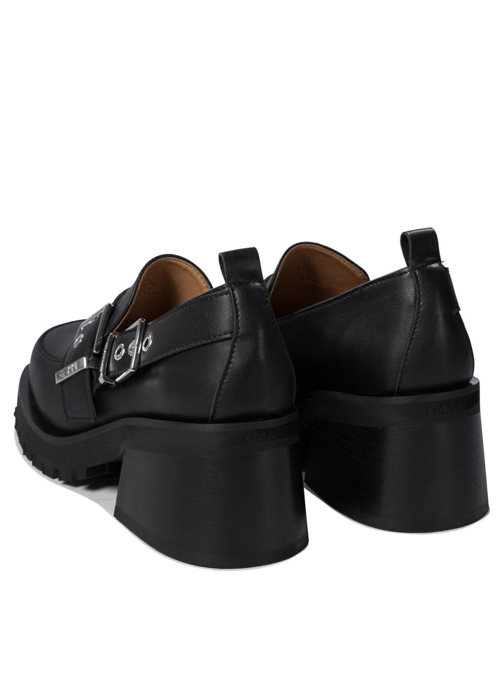 Ganni Loafers With Platform And Buckle Loafers & Slippers - Black | 7342cd78929e688fd10869ad078277d376505054