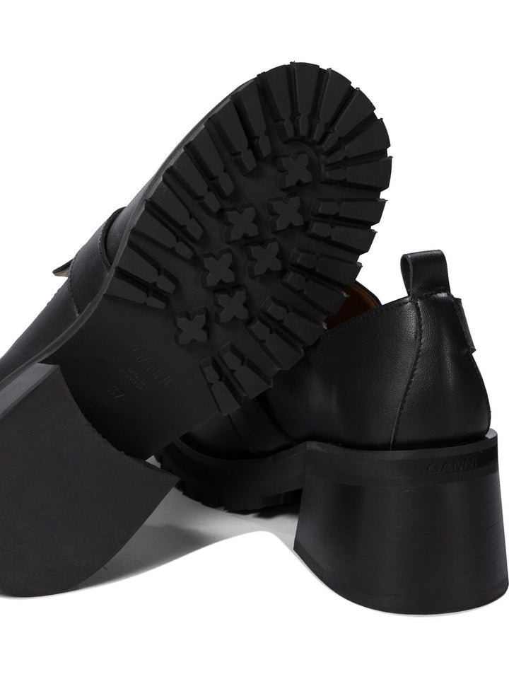 Ganni Loafers With Platform And Buckle Loafers & Slippers - Black | d9deee2d61459ccaf41ec9e23ebef57622736f46