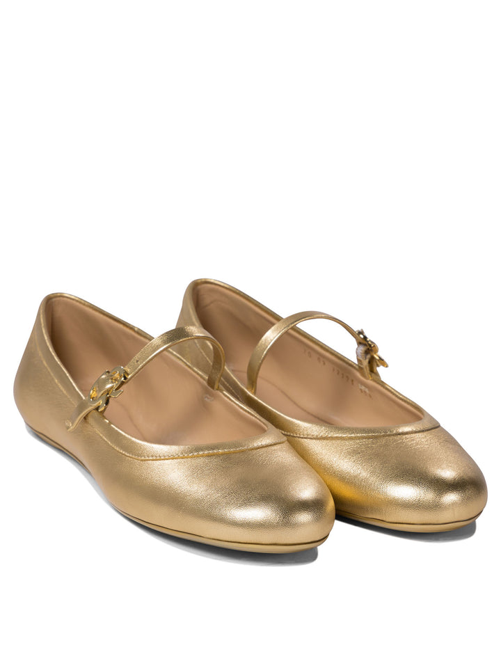Gianvito Rossi Carla Ballerinas - Gold | 0431929a46e8400dd2d341c920d73fa462379d85
