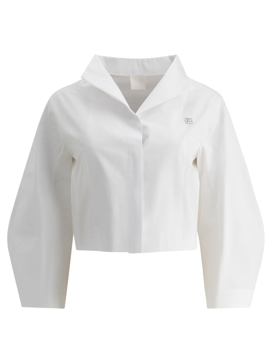 Cropped Poplin Shirt Shirts White