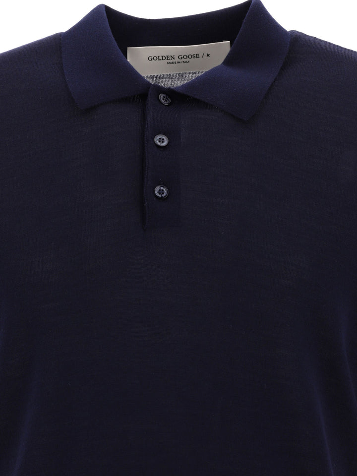 Golden Goose Merino Wool Polo Shirt Polo shirts - Blue | 138f643891a7ae03b0cfe288039fa21c2eb4f7cd