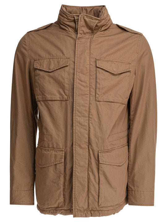 Cotton Jacket With High Collar Jackets And Coats Brown