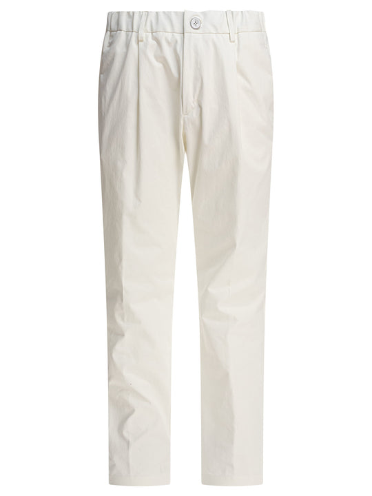 Cotton Drawstring Pants Trousers White