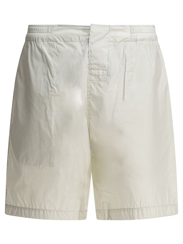 Silk Blend Utility Shorts White