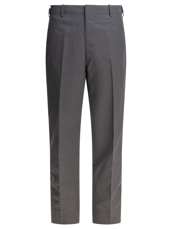Wool And Paper Tailored Pants Trousers Grey