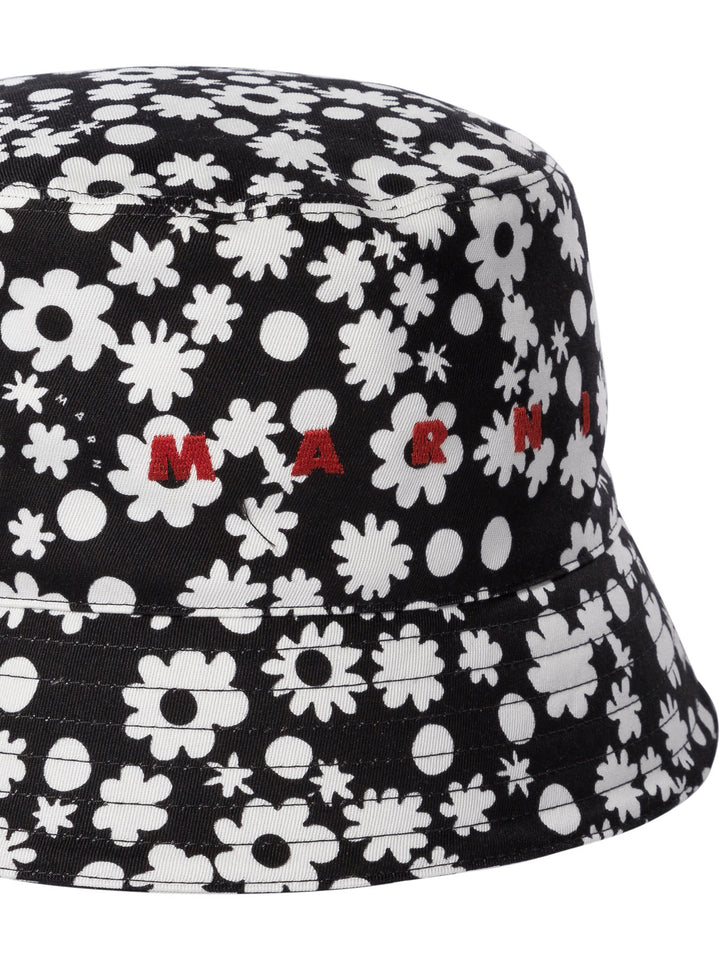 Marni Cotton Bucket Hat Hats - Black | 2e673ec7d43c74e078bfb56b263b285389fb79bb
