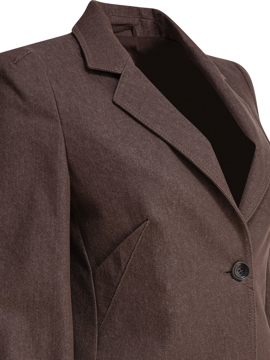 Max Mara Denim-Effect Cotton Blazer Jackets and Coats - Brown | deaf30763572c0a4414969248728ae7748af5ff3