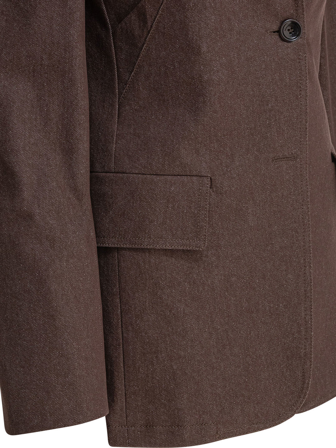 Max Mara Denim-Effect Cotton Blazer Jackets and Coats - Brown | 8cd502a6a3e48ccd022788b78c9d11348cf08866