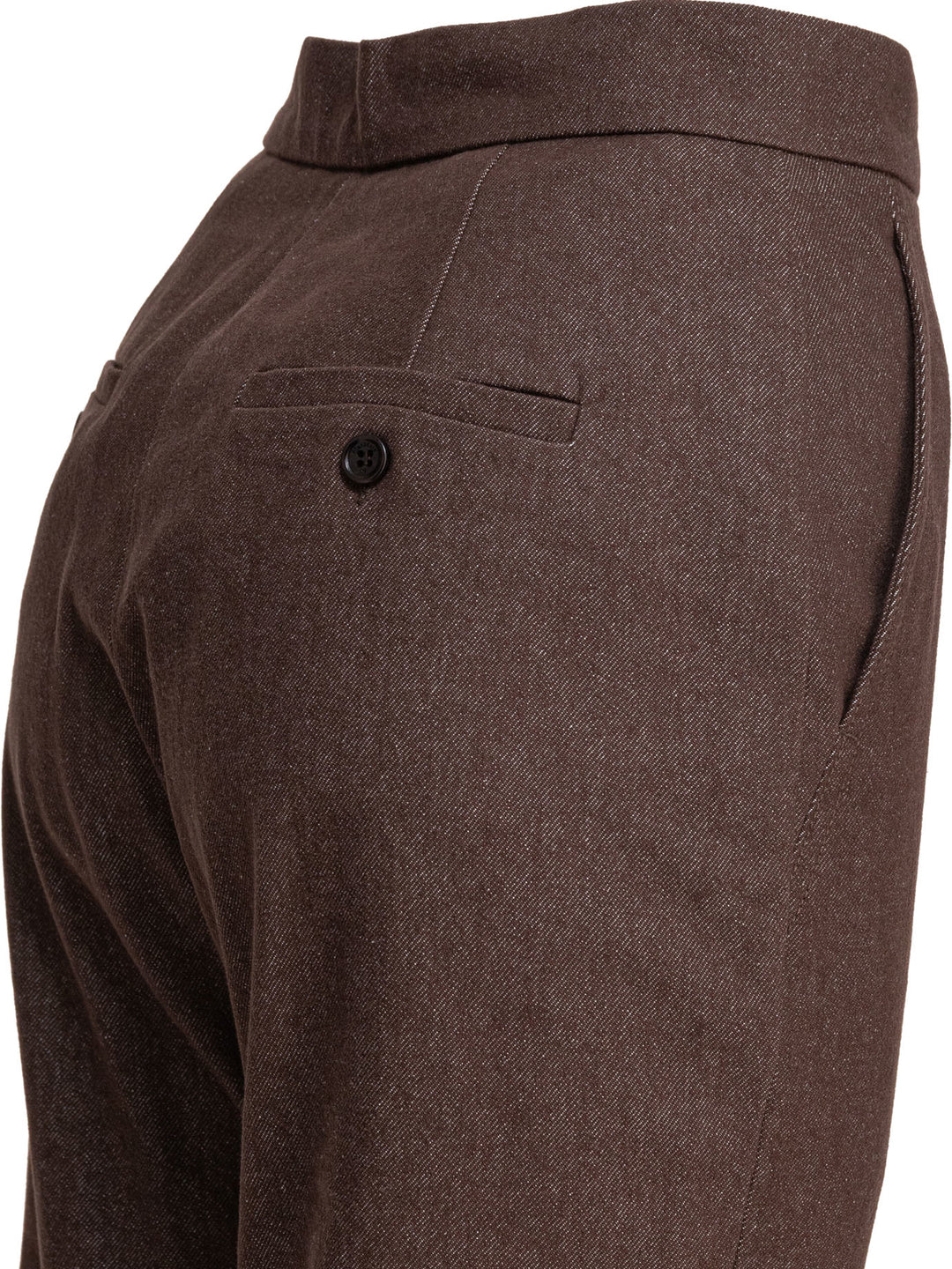 Max Mara Denim-Effect Cotton Trousers - Brown | 5f64f947a76fe22c422d9dbb1289abb9ad49d684