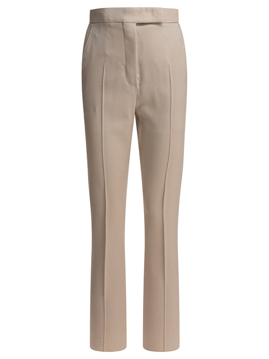 Straight-Leg Trousers Beige