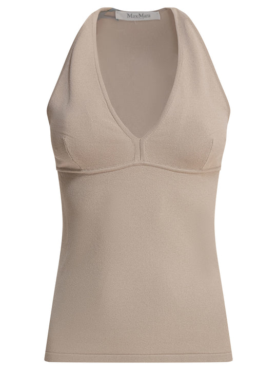 Viscose Top Tops Beige